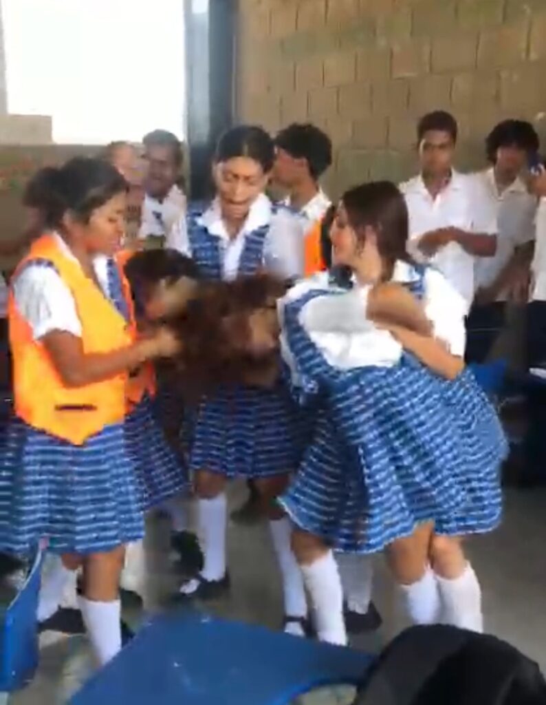 ¡Que muñequera! Violenta pelea entre mujeres estudiantes del Megacolegio La Paz