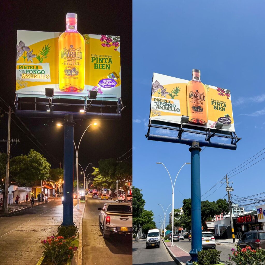 Valla de Aguardiente Amarillo instalada en Santa Marta nominada como una de las más creativa de Colombia